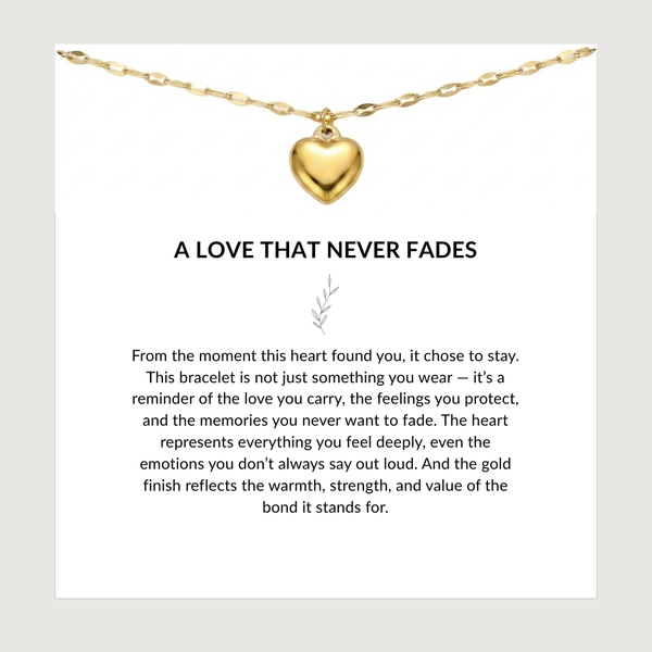 A Love That Never Fades - 18K Gold Plated Waterproof Anti Tarnish Heart Bracelet