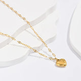 Anti tarnish heart necklace | 18K Gold plating waterproof jewellery