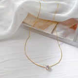 Cubic Zirconia Studded Necklace | 18K Waterproof Plating