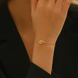 Anti Tarnish Evil Eye Bracelet -18k Gold Plated