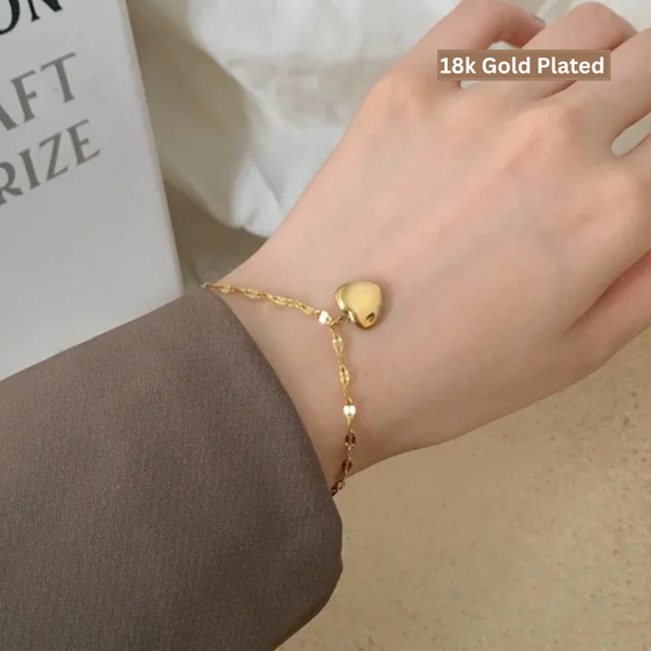 Heart Bracelet - 18K Gold Plated