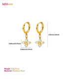 Dangle Flower Earrings - 18K Gold Plated