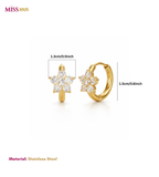 Flower Huggies Earrings - 18K Gold Plated