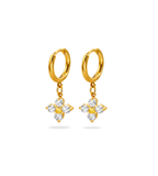 Dangle Flower Earrings - 18K Gold Plated