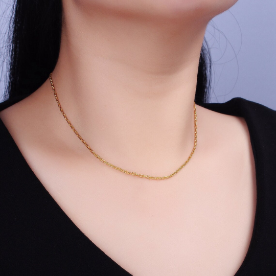 Dainty Vermeil Cable Chain Necklace | 18K Waterproof Plating