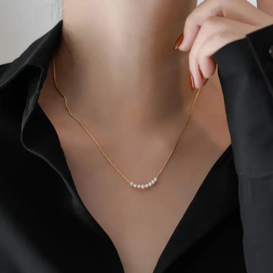 Minimalist Pearl Necklace | 18K Waterproof Plating