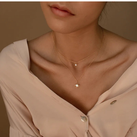 Shiny Star Layered Necklace | 18K Waterproof Plating