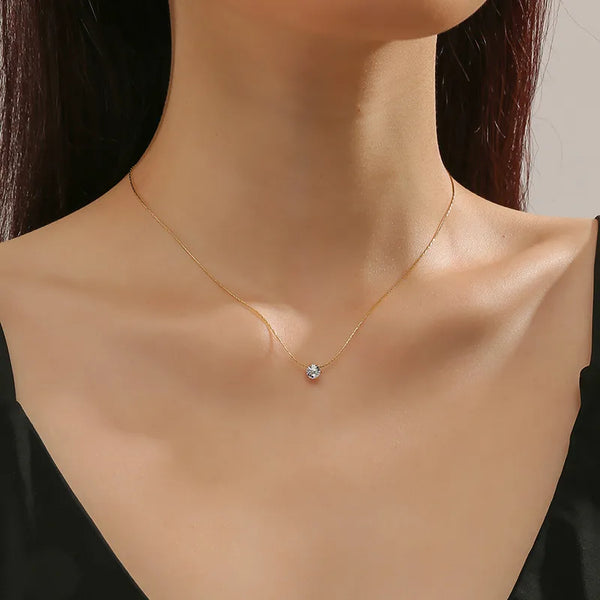 Cubic Zirconia Studded Necklace | 18K Waterproof Plating