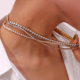 Anti Tarnish Zircon Stone Necklace -18k Gold Plated