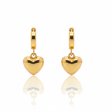 Danglers Heart Earrings - 18K Gold Plated