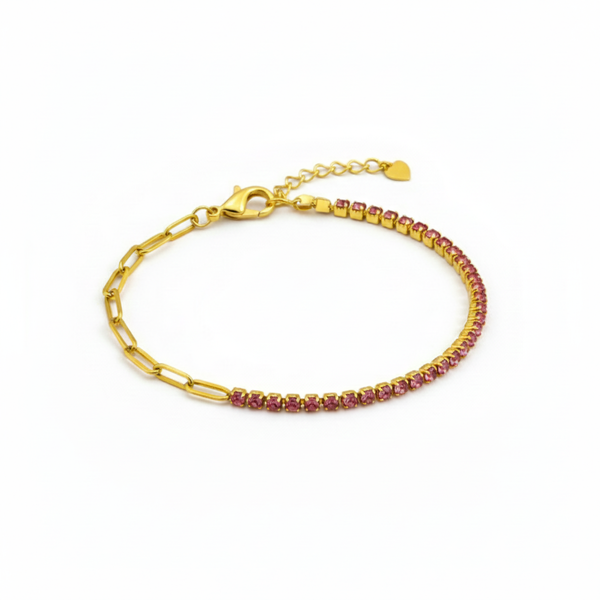 No One Fights Alone - 18K Gold Plated Waterproof Anti Tarnish Purple Stone Bracelet