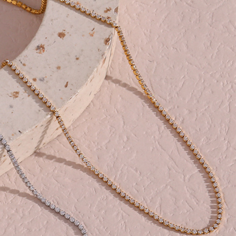 Stone Necklace - 18K Gold Plated